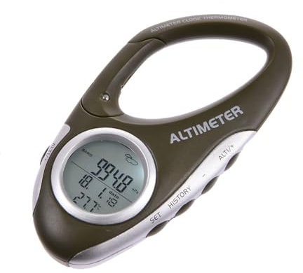 Tragbares Barometer Zum Wandern | Multifunktionaler Elektrischer Höhenmesser Mit Uhr,Wanderzubehör Karabiner Höhenmesser Für Liebhaber Von Outdoor-Aktivitäten, Mit Handbuch