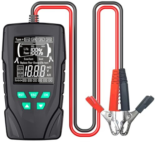 Autobatterietester 12V 24V, BatterieTester KFZ mit Digitalanzeige, Sprachübertragung, Auto Spannungsprüfer, Autobatterie Prüfgerät für Auto ATV SUV LKW Boot