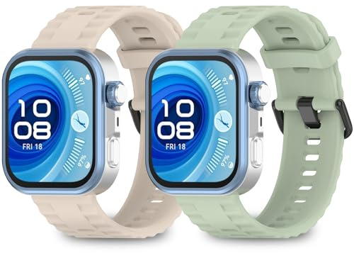 MIJOBS 2 Silikon Ersatzarmbänder kompatibel mit Huawei Watch Fit 4 Pro/4/3 Smart Watch Zubehör Armband, Weich, Bequem, Atmungsaktiv, Sportarmband, Männer und Frauen Armbänder