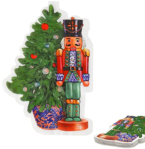 20 Servietten Weihnachten,2-lagig Weihnachtsservietten | Nussknacker als Tischdeko, Papierservietten mit Motiv-Nussknacker-Soldat,Weihnachtsdeko, Auch für Decoupage, Serviettentechni