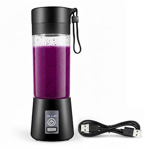 Portable Blender Personal Juicer Cup for Smoothie and Shakes, 4 Blades Mini Blender 380ml USB Rechargeable Mixer Juicer for Food, Travel, Gym Perfect Present for Christmas