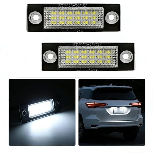 Mewneap 2 Pcs LED Number Plate Light Compatible with VW T5 Caddy Mk3 Golf Plus Mk5 Jetta Mk5 Passat Limousine 3bg Passat Variant 3C B6 Skoda Canbus Error Free Xenon White 6000K Waterproof Plug & Play