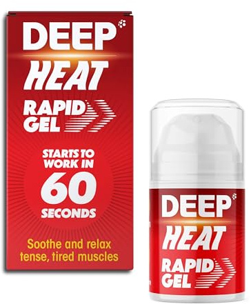 Deep Heat Rapid Gel, Fast Acting Warming Relief, 50ml (Pack of 1) | Soothing Gel Starts Working in 60 Seconds, 40 Pump Applications, Ideal For Quick Relief Before, During Or After Activity