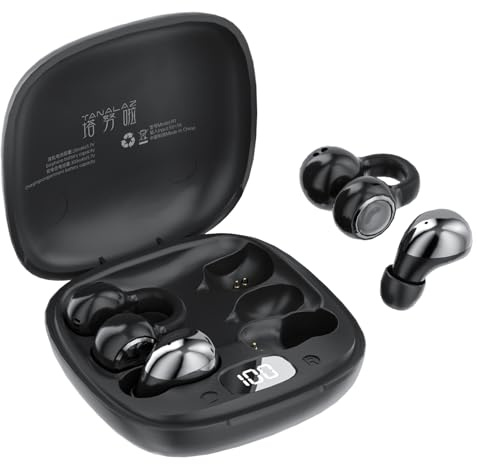 TANALAZ Set de auriculares inalámbricos 2-en-1 i91, auriculares para dormir con orejas abiertas y mini combo in-ear, auriculares inalámbricos invisibles Bluetooth 6.0 para canales pequeños de la oreja
