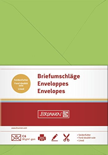 Brunnen 105125250 Briefumschlag Universalpapier, C6, 10 Stück, hellgrün