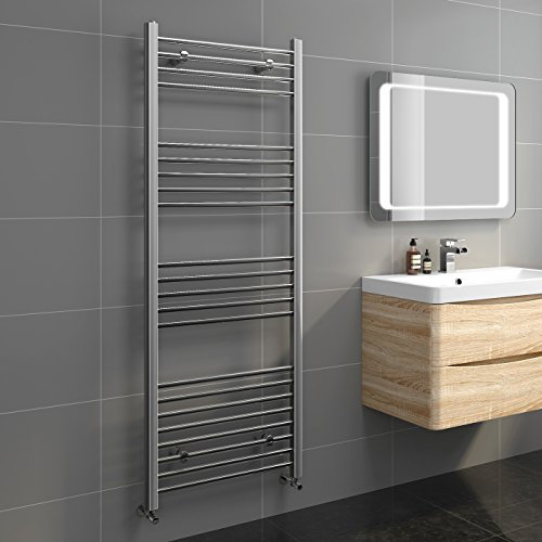 iBathUK | 1600 x 600 Straight Heated Towel Rail Chrome Bathroom Radiator