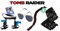 Twin Guns Thigh Holster-Lara Croft Style Tomb Raider Fancy Dress Accessories Guns Holster Glasses Plaits and Gloves (Mega_Jumble) (4 Piece Set)