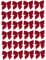 Robelli Pack of 24 Red Christmas Tree Tie-On Velvet Bow Decorations