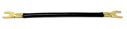 Verdrahtungsbrücke, 2 x Gabelkabelschuh, schwarz, 6 mm², 123 mm lang, 1 Stück