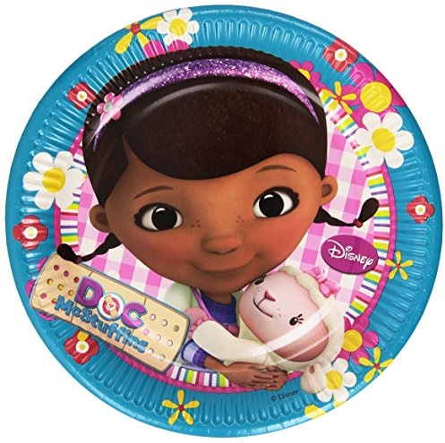 Unique Party Amscan 23 cm Doc McStuffins Large Paper Plates Party Accessory, Pack of 8