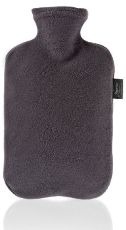 Fashy Hot Water Bottle with Soft Fleece Cover in Grey