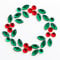 3.5cm Christmas Holly Wreath - Self Adhesive Diamante Rhinestone Gem Craft Sticker (6 Pieces)