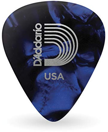 D'Addario Plektrum - Plektren Gitarre - Pearl Celluloid Guitar Picks - Gitarren Plektrum - 1CBUP7-25 - Blue, Extra Heavy - 25-Stück