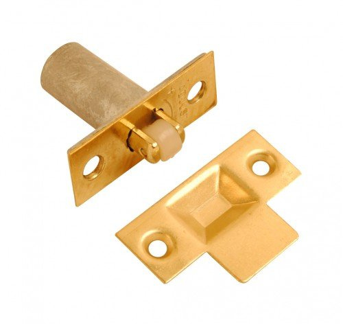 Dzina Adjustable Roller Catch 38mm – Brass Plated Forend (Nylon Roller) | Pack of 1