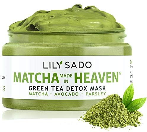 LILY SADO MATCHA MADE IN HEAVEN™ Green Tea Matcha & Avocado Face Mask - Natural Organic Vegan Facial Mask - Anti-Aging Antioxidant Defense Against Acne, Blackheads & Wrinkles – Get Visible Results