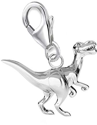 Goldene Hufeisen Dinosaurier Charm Anhänger 925 Silber für Bettelarmband Charmkette