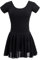 WYGH Damen Schwarz Ballett Trikot mit Chiffon Rock Elegant Runden Hals und Kurz Ärmel Gymnastik Sport Leotard Bodysuit Dame Mädchen Tanzkleidung Kostüm zum Liebhaber,Black-XXL