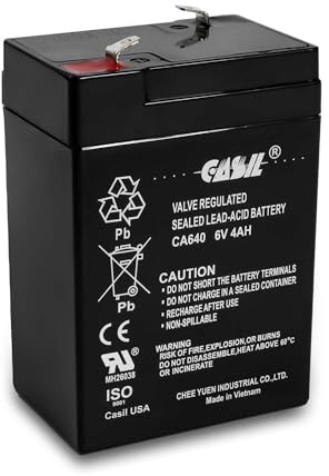 Casil CA640 6V 4Ah Battery – Replacement for Lithonia ELB06042 Emergency Light Battery, ELB 06042 – Compatible with Lithonia Exit Signs & Commercial Emergency Lighting Fixtures