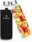 BELICOO BPA-Free Glass Water Bottle 550ml/18oz Borosilicate Leak Proof Portable for School Office Home Travel Sport with Neoprene Carrying Sleeve and Nylon Bottle Brush (Black)