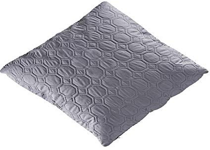 Ibena Nancy Kissenhülle 50x50 cm – Doppelpack Kissenbezüge dunkelgrau ohne Fülling, Zierkissen mit schönem Steppmuster, 2er Set mit verdeckten Reißverschlüssen