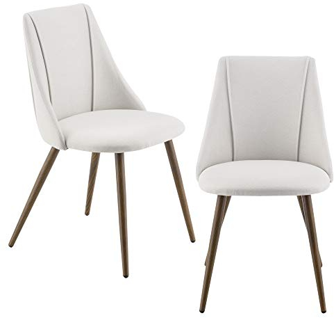 Juego de sillas de Comedor Asiento Tapizado en Tela 83 x 50 x 53 cm Set de 2X sillas de Cocina Sillas de Oficina Beige