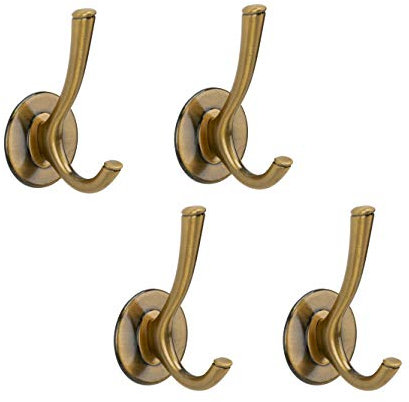 SDH Vintage Handtuchhaken Selbstklebend Antik Messing Heavy Duty 4 Stück Haken