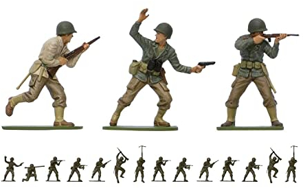 Airfix Model Figures Set - A02703V WWII U.S. Infantry - Model Building Kit Accessories, Plastic Model Kits for Adults & Children 8+, Set Includes 14 Unpainted Figures - Model Accessory for Dioramas
