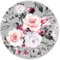 Tapis de souris rond avec fleurs et feuilles, motif roses grises et roses, fournitures de bureau