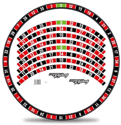 16-teiliges Set Felgenrandaufkleber Sticker für Fahrrad Felgen in verschiedenen Designs Komplett Set für 27 29 für Ebike Rennrad Mountainbike MTB Laufrad RX035 (Nr. 6 Roulette, Matt)