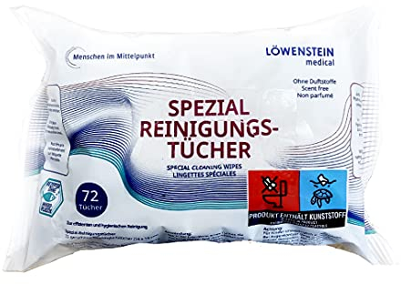Spezial Reinigungstücher ohne Duftstoffe, CPAP Reinigung, für CPAP Maske und Zubehör geeignet, ideal auch für unterwegs oder im Haushalt, Löwenstein medical, 72 Tücher (1)