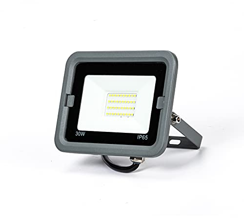 Chrasy Projecteur LED 30W/50W Lumière Blanche du Jour Projecteur Chantier LED IP65 2700/4500LM Eclairage de Sécurité Lumineux Lampe Murale pour jardin, garage, Terrain de Sport (30W)