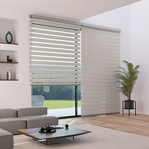 MADECOSTORE Doppelrollo für Tag und Nacht, Alutech – Leinen – 144 x 250 cm – mit Koffer – Kette aus Aluminium