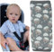 HECKBO 2x Gurtkissen Kinderwagen Schafe & Wolken – Gurtschoner Babys, Gurtpolster Autositz, Schulterpolster Trage, weich & gepolstert, Sicherheitsgurt Zubehör Jungen Mädchen