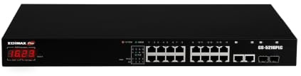 Edimax GS-5216PLC - Überwachungs-VLAN 18-Port Gigabit PoE+ Web Smart Switch für Langstrecken mit 2 Gigabit RJ45/SFP-Kombi-Ports