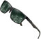 DUCO Herren Polarisierte Sonnenbrille mit Rechteckig Metallrahmen und Kohlefaser Brille Beine UV400 CAT 3 8206 (Schwarz-Gold-Tempel, Dark Green Linse)