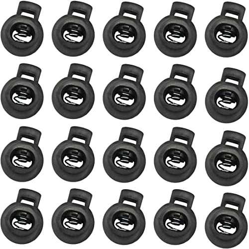 SULIUDAJI 10pz Fermacorda a Molla Foro Singolo 23 x 18 mm per Cordini da 4 mm Confezione Fermacorda Scorrevole in Plastica Ricambi Chiusura Zaini Morsetti per Cavo Abbigliamento