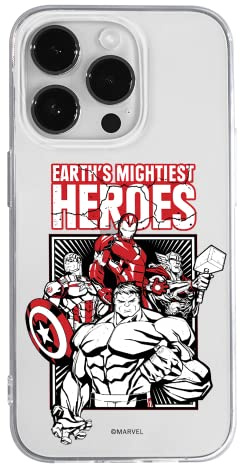 ERT Group Handyhülle für Apple iPhone 14 PRO Original und offiziell Lizenziertes Marvel Muster Avengers 005 optimal an die Form des Handy angepasst, teilweise transparent
