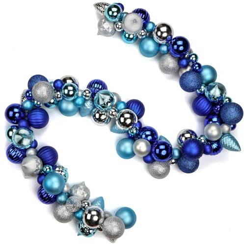 66 Zoll/168cm Weihnachtsgirlande, Weihnachtskugel Girlande für Weihnachtsdekoration, Haustreppe Kamin Haustür Display Indoor Outdoor Dekoration