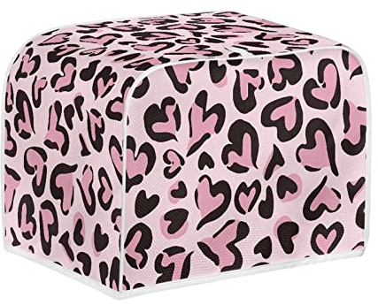 COEQINE Pink Toaster Covers 2 or 4 Slice Panda Wide Slot for Women Instant Pot Cover with Premium Material Various Styles Sizes Heart Leopard Pattern Size M
