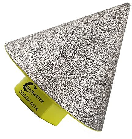 Broca de Chaflán Diamante 50mm Broca Cónica para Agrandar Limpiar y dar Forma a los Orificios Existentes en Cerámica Porcelánico Mármol Granito M14 Rosca SANLEETEK