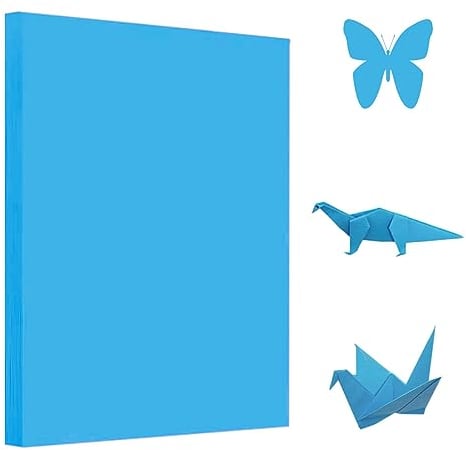 100 Blatt Blau Origami Papier, A4 Faltpapier 70 g/m² Tonpapier Zweiseitig Bastelpapier Doppelseitig Kopierpapier für DIY Kunst Handwerk, Papierblumen und Bastelprojekte,Folding craft paper