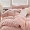 AShanlan Plüsch Bettwäsche 155x220 Winter Warme Flauschig Cashmere Touch Bettbezug Teddy Fleece Winterbettwäsche Set mit Reißverschluss und Kissenbezug 80x80 cm Rosa