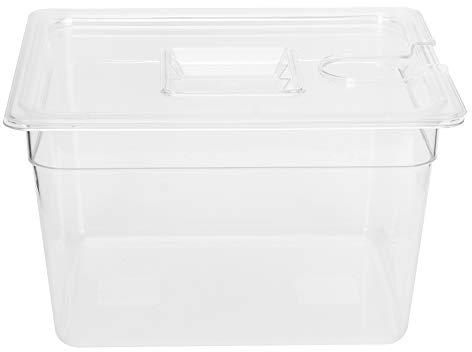 Contenedor Sous Vide Plegable con Tapa con Bisagras Capacidad de 11L 265x325x200mm Tamaño Material de PC de Grado Alimenticio para Cocina Culinaria Circuladora