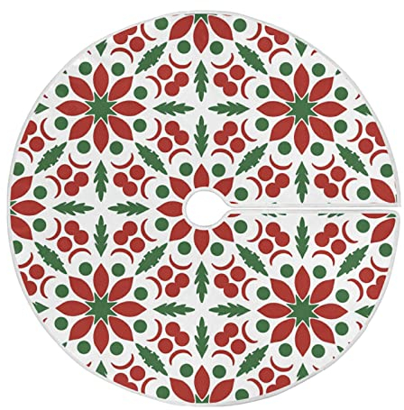 91cm/36Inch Weihnachtsbaumdecke Christbaum Decken Weihnachtsdecke Baum Für Zuhause Ferienhaus Heimdekorationen Mandala-Blume - Winterbeerenblatt