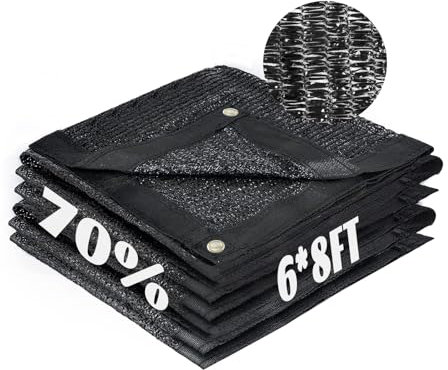 Cool Area 70 % Sonnenschutz, Netzplane mit Ösen für Pflanzenabdeckung, 1,8 x 2,4 m, Terrassenüberdachung, Garten, Pergola, Gewächshaus, Auto, Scheune, Zwinger, Schwarz