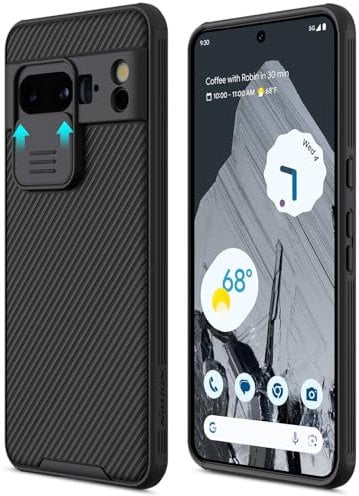 Nillkin CamShield Pro for Google Pixel 8 Pro Case with Slide Camera Cover, Military Grade Drop Protection Shockproof Bumper, Anti-slip and Scratch Slim Phone Case for Pixel 8 Pro Matte Black