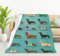 HGOD DESIGNS Fleecedecke mit niedlichem Dackel-Motiv, 100 x 130 cm