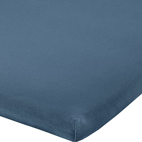Erwin Müller Topper-Spannbettlaken Freising Elasthan-Jersey-Stretch - Rauchblau Größe 90x190 cm - 100x220 cm - dehnbar, antipilling, bügelfrei, Rundumgummi