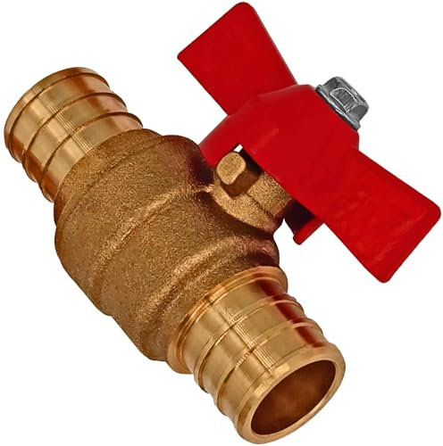 MegaHaustechnik Kugelhahn mit Schlauchtülle aus Messing, mit Flügelgriff, Tüllendurchmesser 25mm, für 1 Schlauch