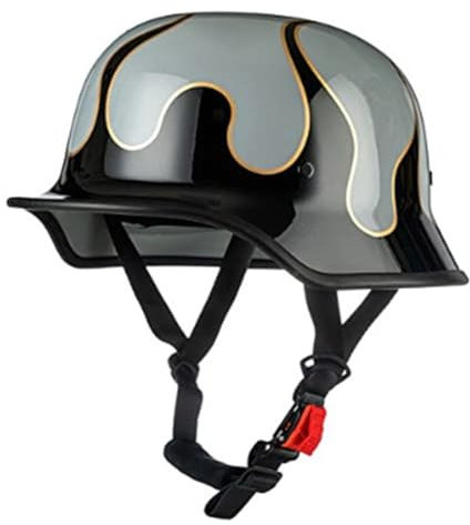 Casque Mobylette Bols Casque Moto Jet Vintage Casques Jet Casque Moto Homme Femme -ECE Homologué ​Adulte Retro Casque Bols pour Street Bike Scooter Bobber Pilote Cruiser H,XXL